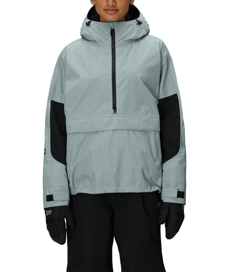 WOMENS OUTLINE™ SHELL ANORAK - DUSTY MARINE GRID