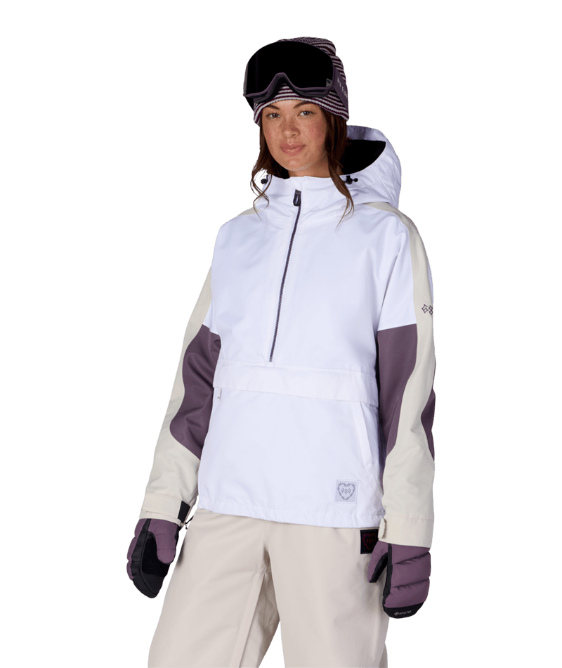WOMENS OUTLINE™ SHELL ANORAK - WHITE COLORBLOCK