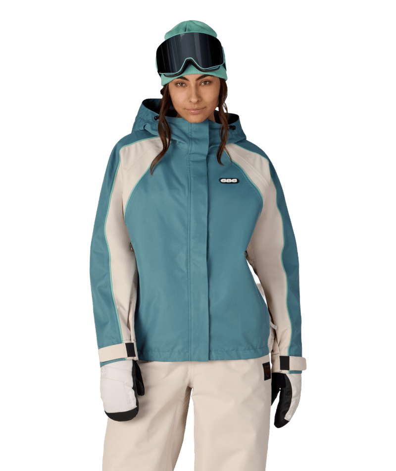 WOMENS HOLOGRAM™ SHELL JACKET - PALE FIRN COLORBLOCK