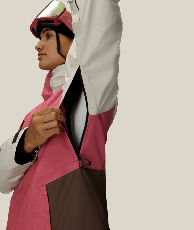 WOMENS GORE-TEX WILLOW™ INSULATED JACKET - ROSEWOOD COLORBLOCK