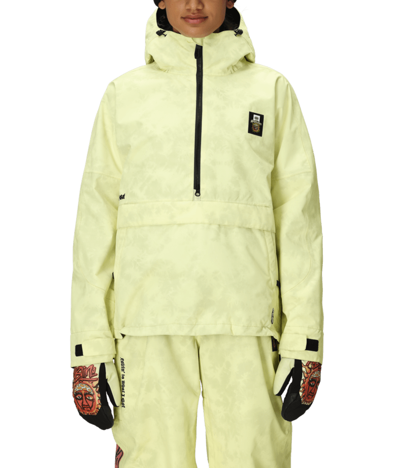 WOMENS 686 SUBLIME SHELL ANORAK - SUBLIME YELLOW TIE DYE