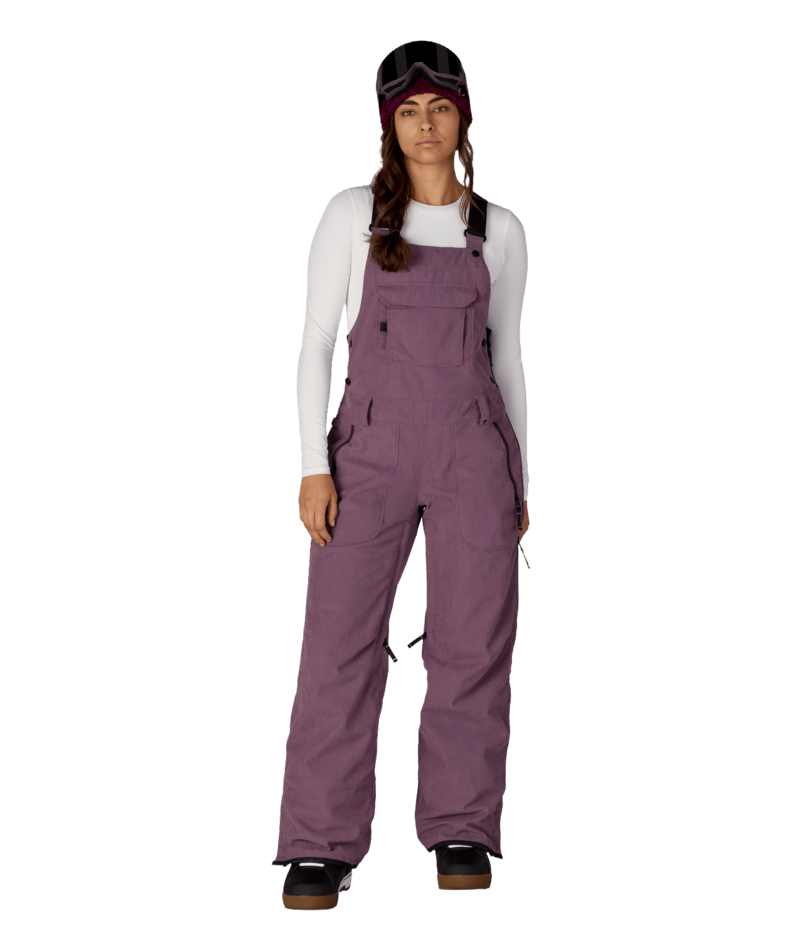 WOMENS BLACK MAGIC™ INSULATED BIB - BLACK PLUM GRID CORDUROY
