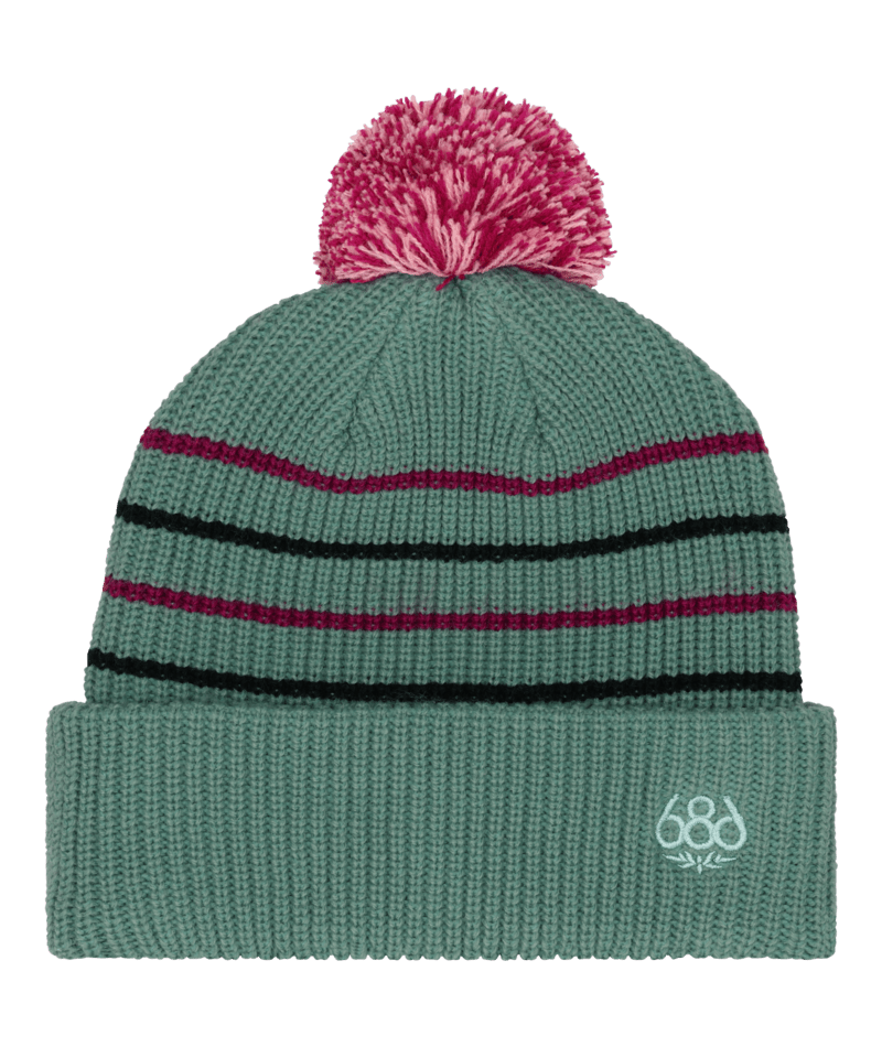 YOUTH POM BEANIE - DUSTY MARINE COLORBLOCK