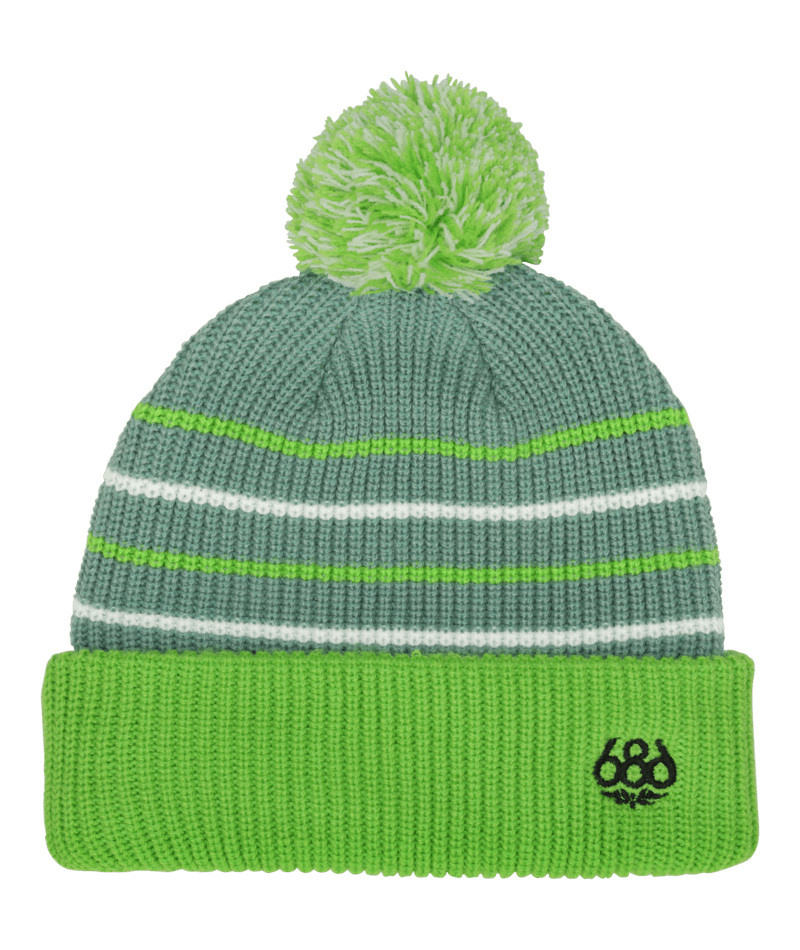 YOUTH POM BEANIE - LIME COLORBLOCK