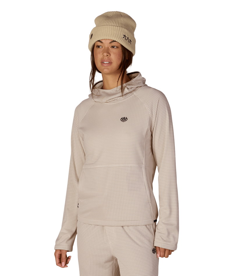 WOMENS MISSION GRID™ HOODY - LIMESTONE