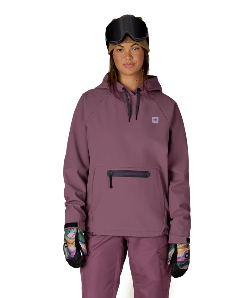 WOMENS WATERPROOF HOODY - BLACK PLUM