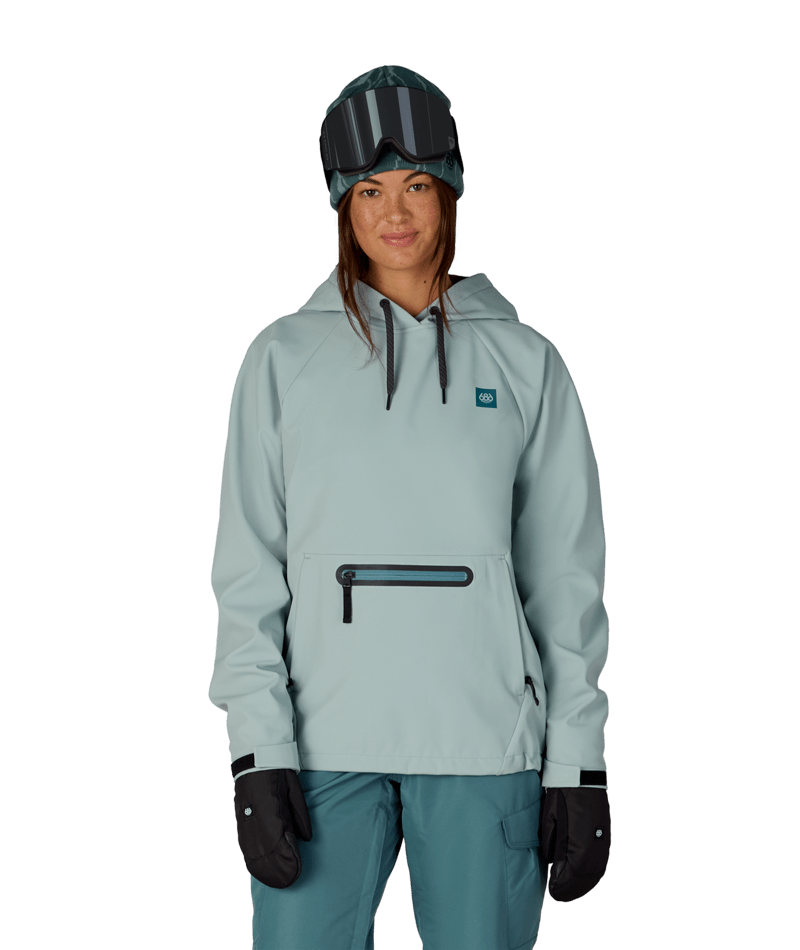 WOMENS WATERPROOF HOODY - DUSTY MARINE