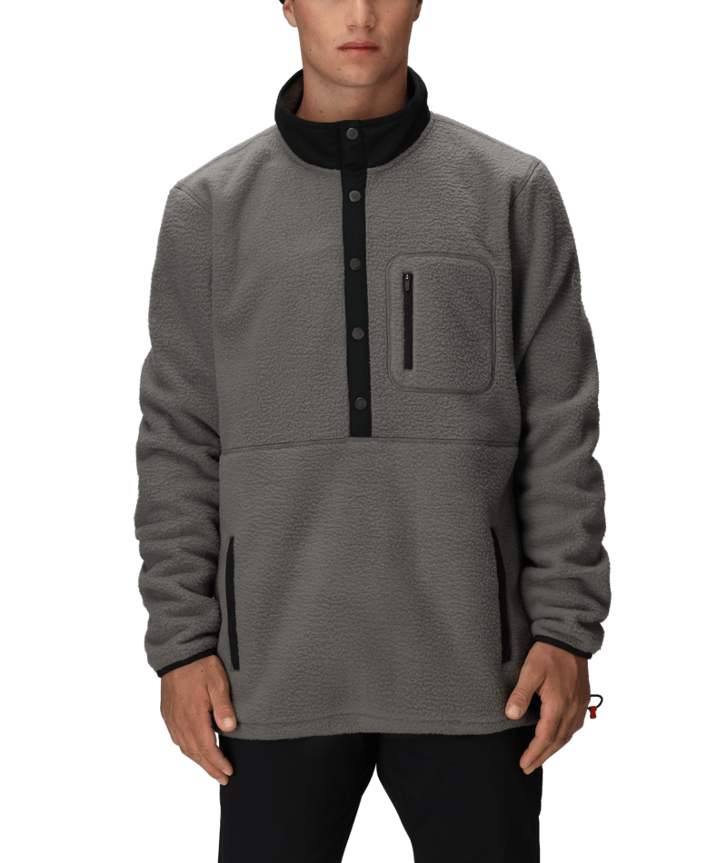 MENS TIOGA FLEECE PULLOVER - RHINO GREY