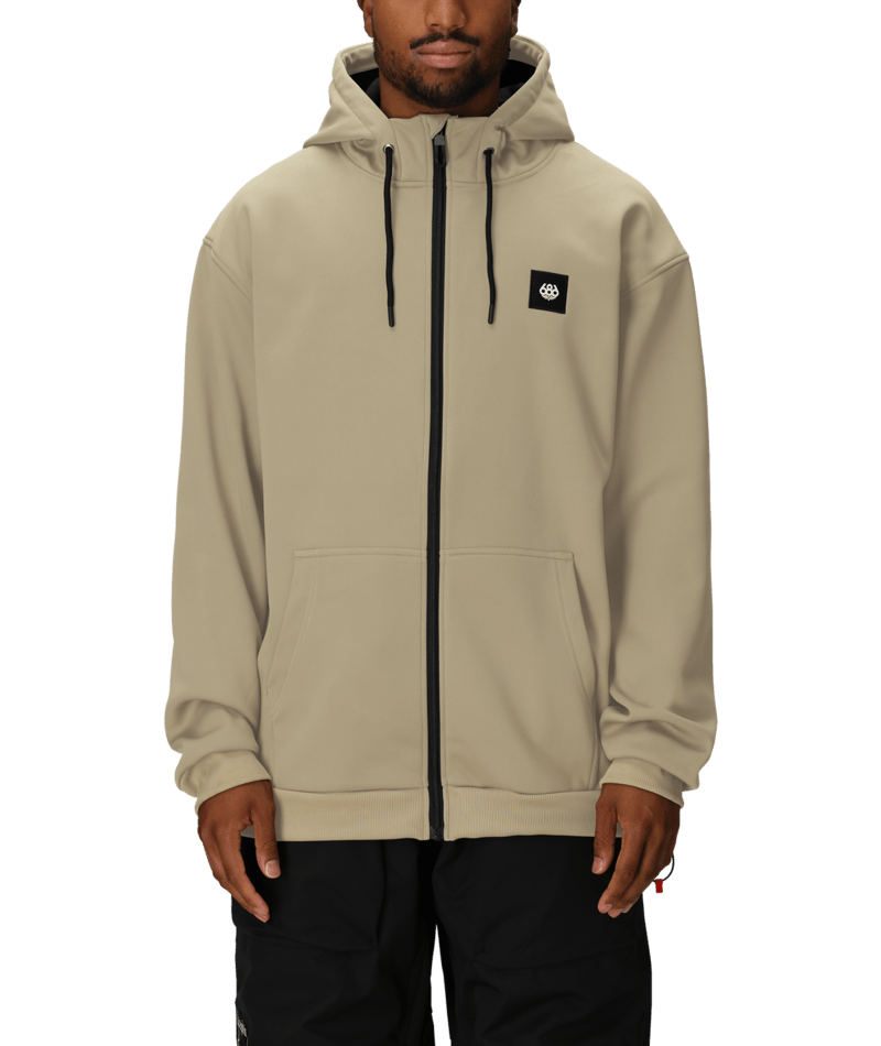 MENS BONDED FLEECE ZIP HOODY - SAGE