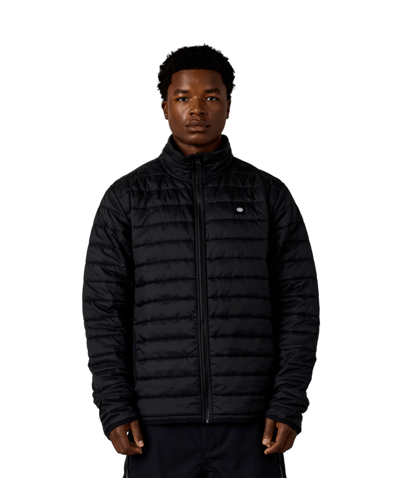 MENS THERMAL PUFF INSULATED JACKET - BLACK