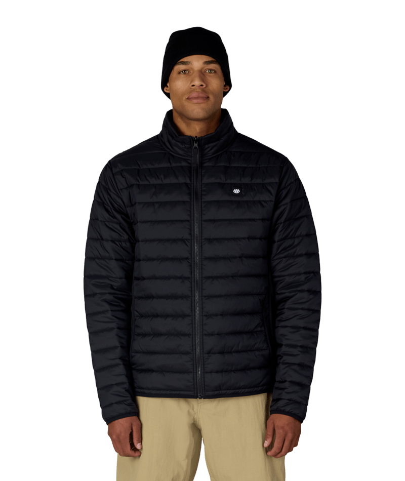 MENS THERMAL PUFF INSULATED JACKET - BLACK