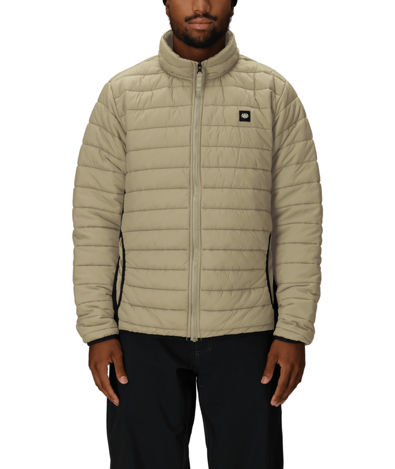 MENS THERMAL PUFF INSULATED JACKET - SAGE COLORBLOCK