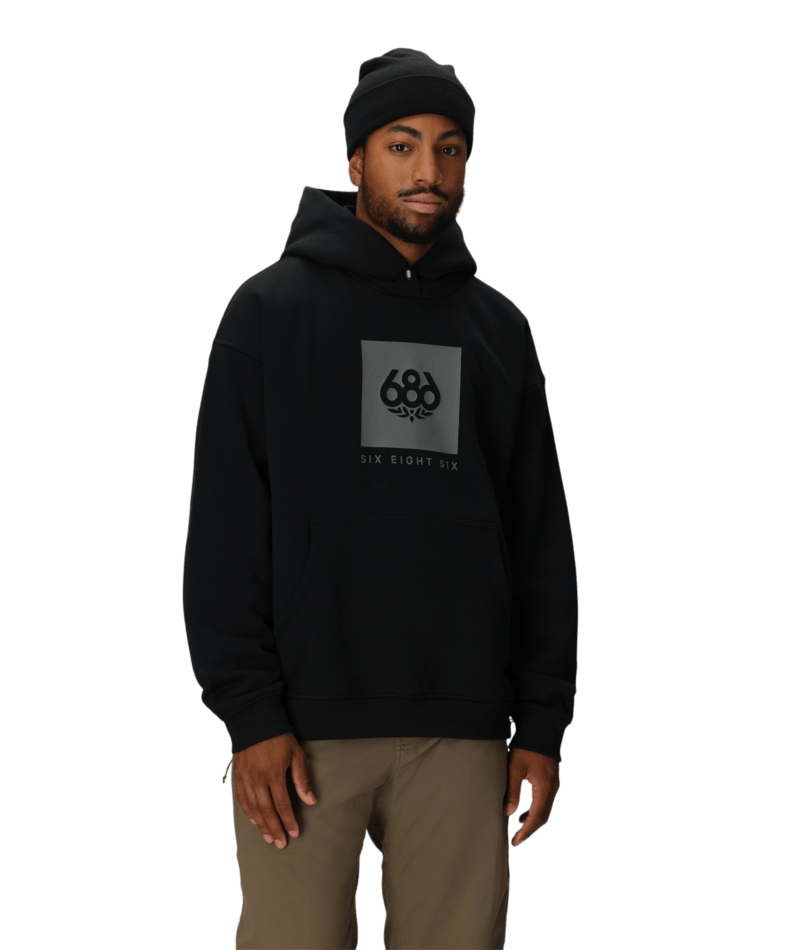 KNOCKOUT LOGO PREMIUM HEAVYWEIGHT PULLOVER HOODY - BLACK PRINT