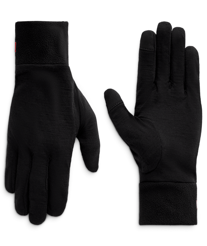 MENS MERINO WOOL GLOVE LINER - BLACK HEATHER