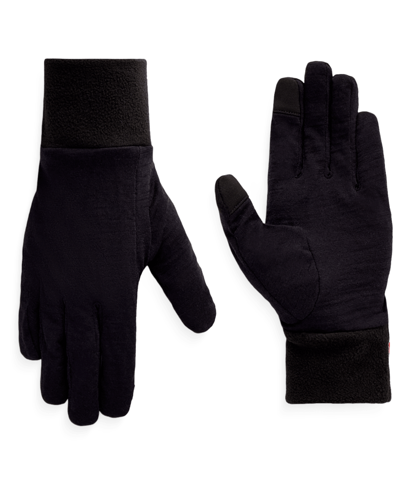 WOMENS MERINO WOOL GLOVE LINER - BLACK HEATHER