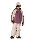 GIRLS HOLOGRAM™ INSULATED JACKET - BLACK PLUM COLORBLOCK