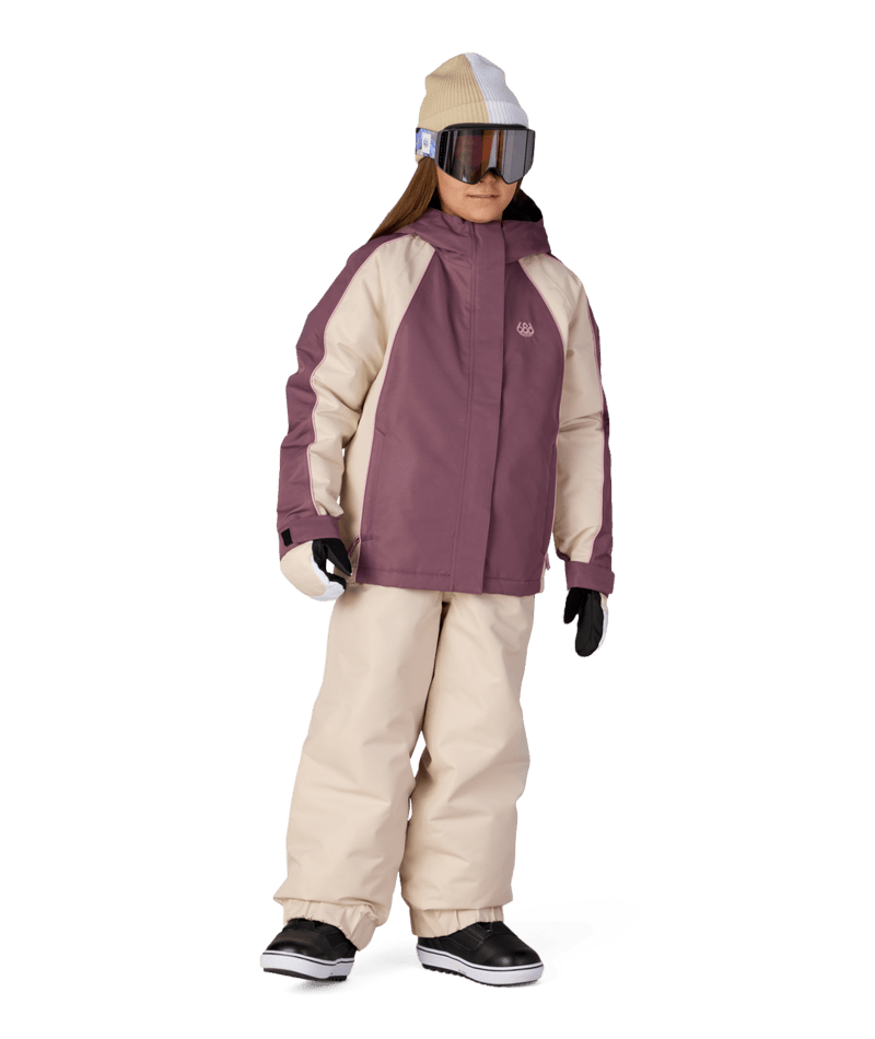 GIRLS HOLOGRAM™ INSULATED JACKET - BLACK PLUM COLORBLOCK