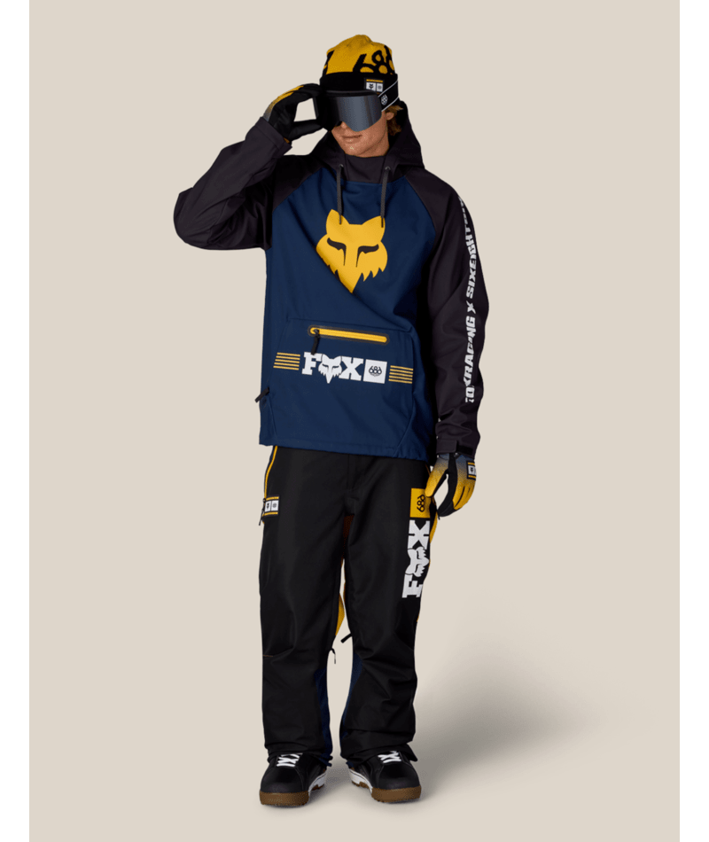 MENS FOX RACING WATERPROOF HOODY - FOX NAVY COLORBLOCK
