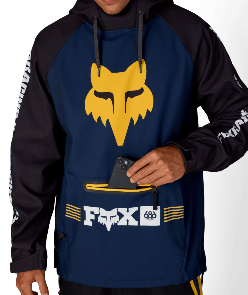 MENS FOX RACING WATERPROOF HOODY - FOX NAVY COLORBLOCK
