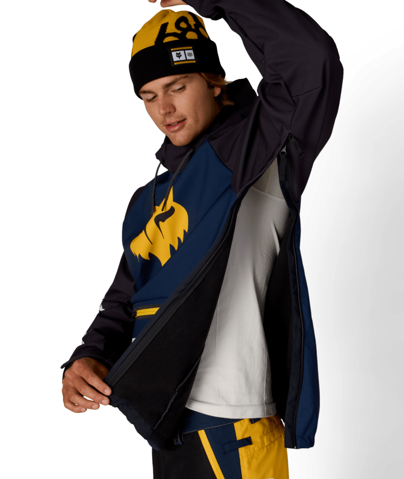 MENS FOX RACING WATERPROOF HOODY - FOX NAVY COLORBLOCK