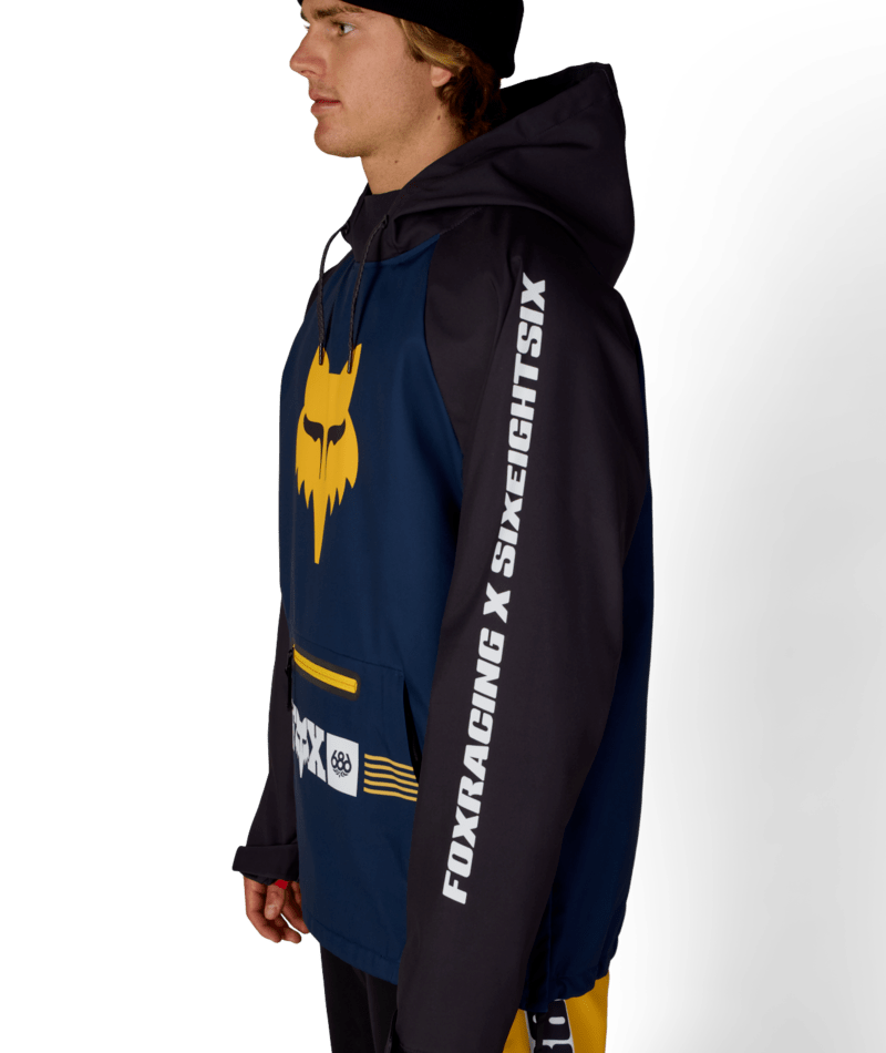 MENS FOX RACING WATERPROOF HOODY - FOX NAVY COLORBLOCK