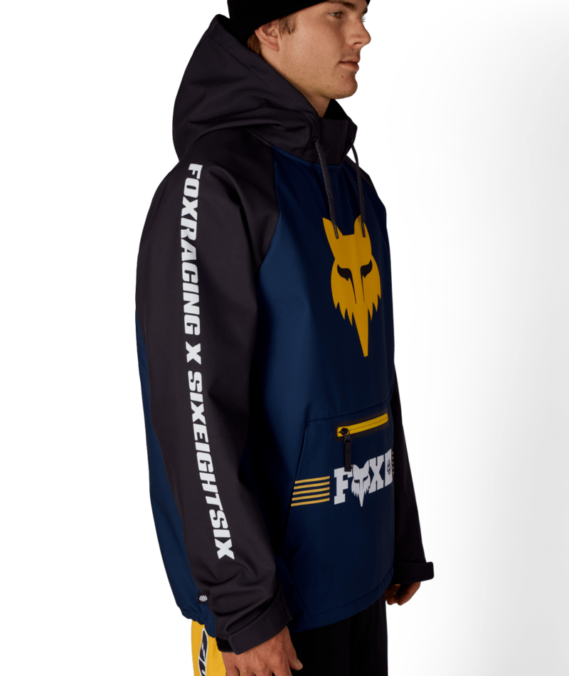 MENS FOX RACING WATERPROOF HOODY - FOX NAVY COLORBLOCK