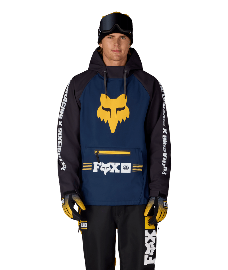 MENS FOX RACING WATERPROOF HOODY - FOX NAVY COLORBLOCK