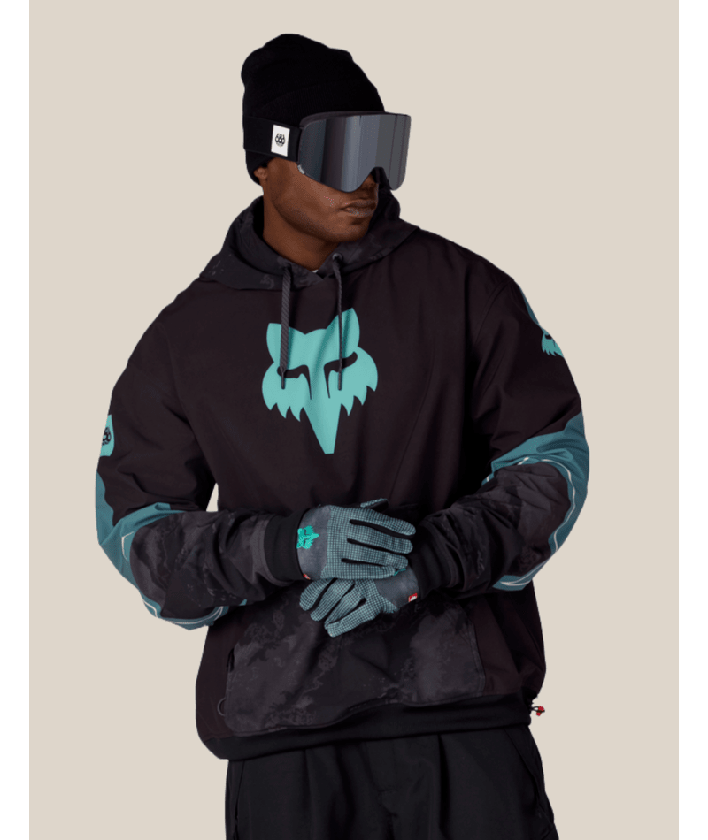 MENS FOX RACING WATERPROOF TEAM HOODY - FOX PALE FIRN