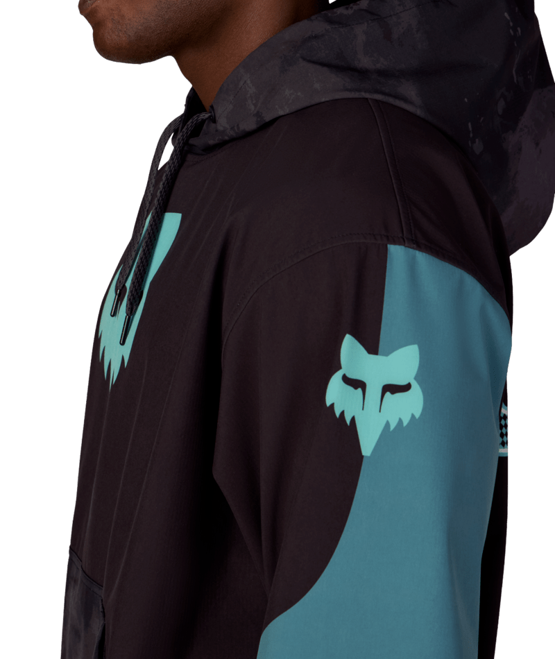 MENS FOX RACING WATERPROOF TEAM HOODY - FOX PALE FIRN