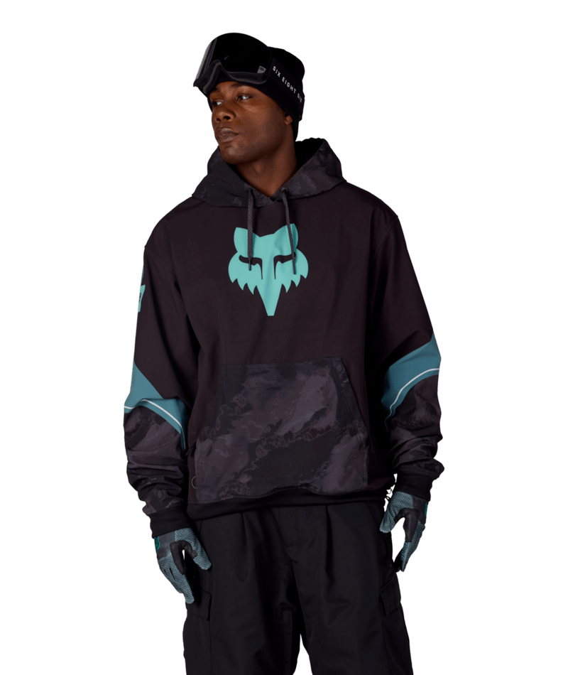 MENS FOX RACING WATERPROOF TEAM HOODY - FOX PALE FIRN