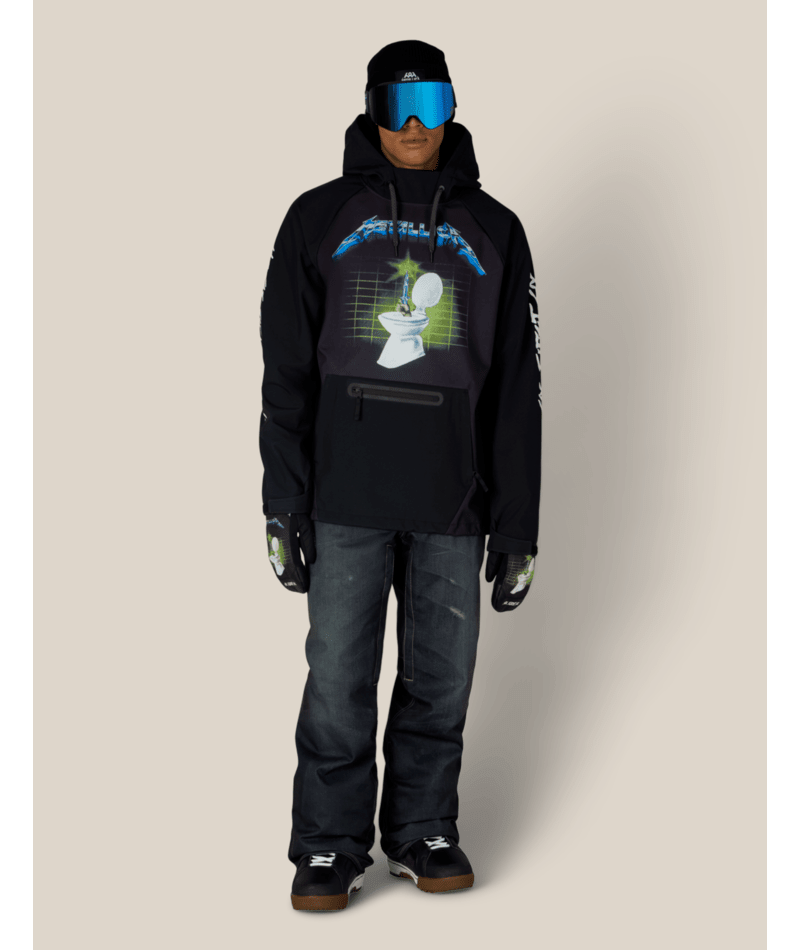 MENS METALLICA WATERPROOF HOODY - METALLICA BLACK