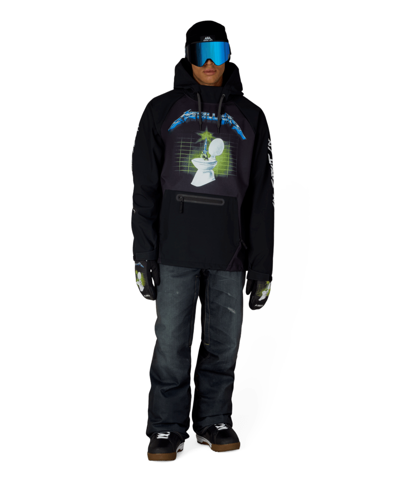 MENS METALLICA WATERPROOF HOODY - METALLICA BLACK