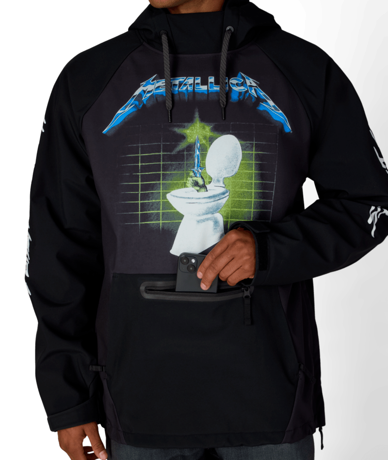 MENS METALLICA WATERPROOF HOODY - METALLICA BLACK
