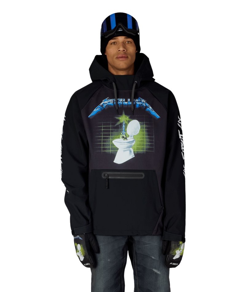 MENS METALLICA WATERPROOF HOODY - METALLICA BLACK