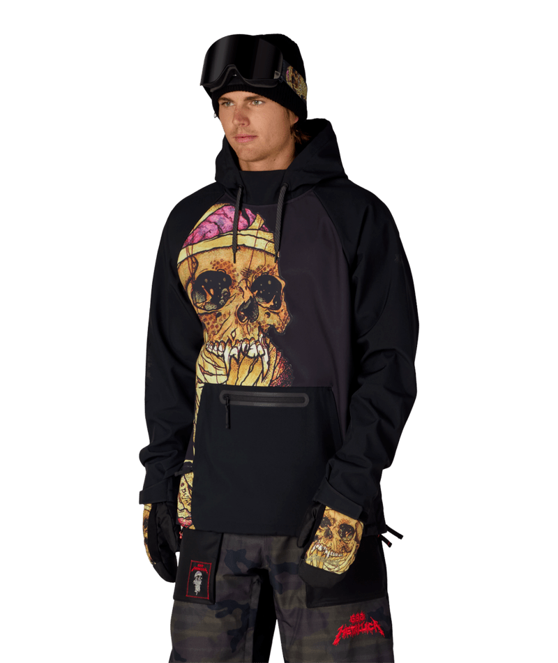 MENS METALLICA WATERPROOF HOODY - METALLICA BLACK PUSHEAD