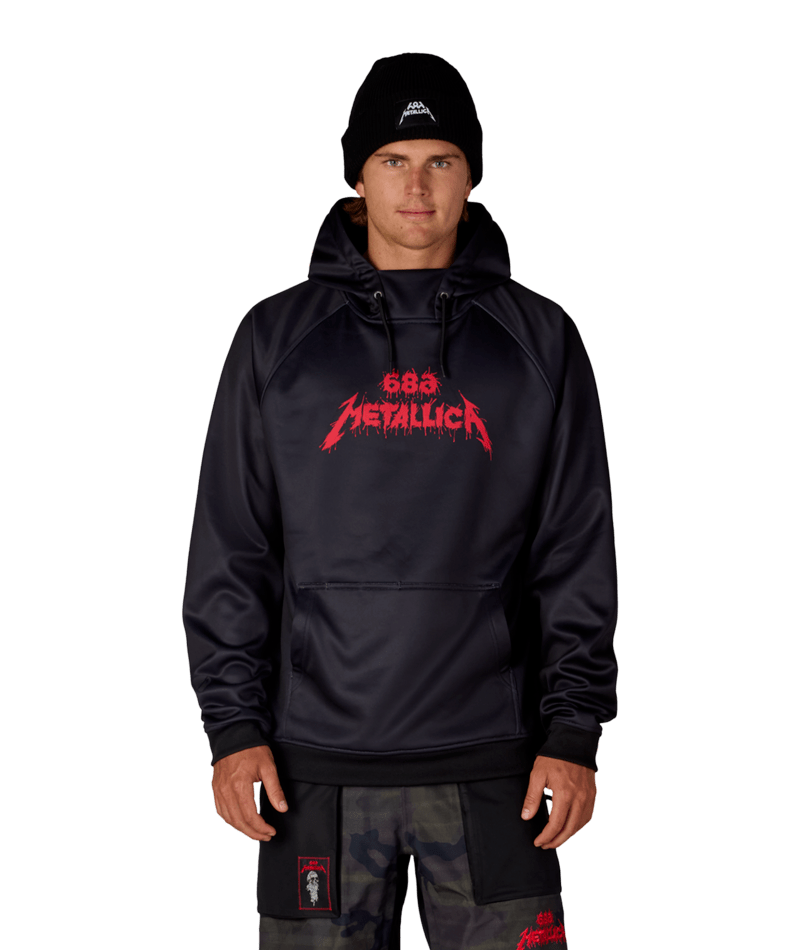 MENS METALLICA BONDED FLEECE PULLOVER HOODY - METALLICA BLACK