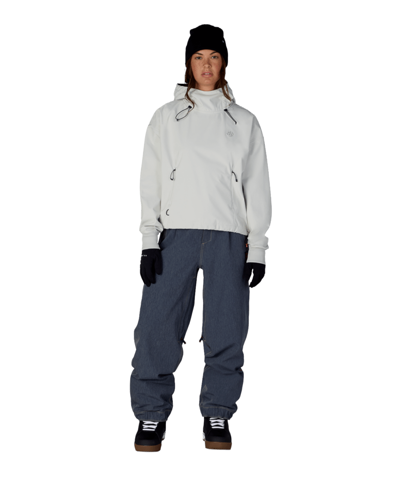 WOMENS WATERPROOF TEAM CROP HOODY - LIMESTONE