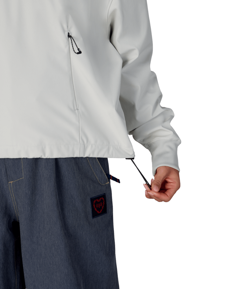 WOMENS WATERPROOF TEAM CROP HOODY - LIMESTONE