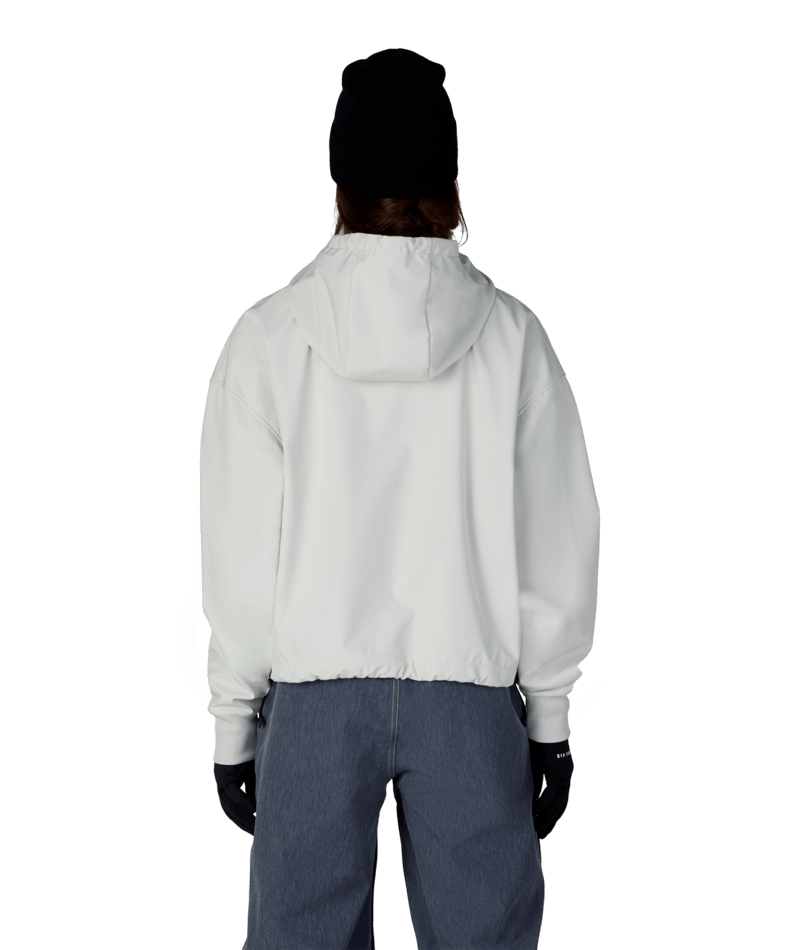 WOMENS WATERPROOF TEAM CROP HOODY - LIMESTONE