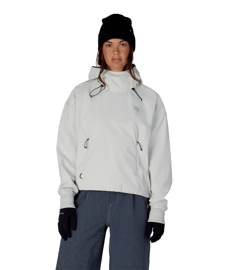 WOMENS WATERPROOF TEAM CROP HOODY - LIMESTONE