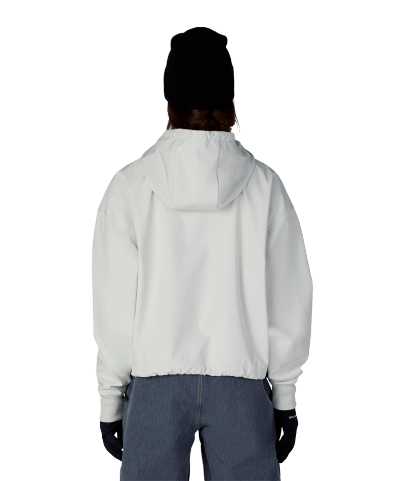 WOMENS WATERPROOF TEAM CROP HOODY - LIMESTONE