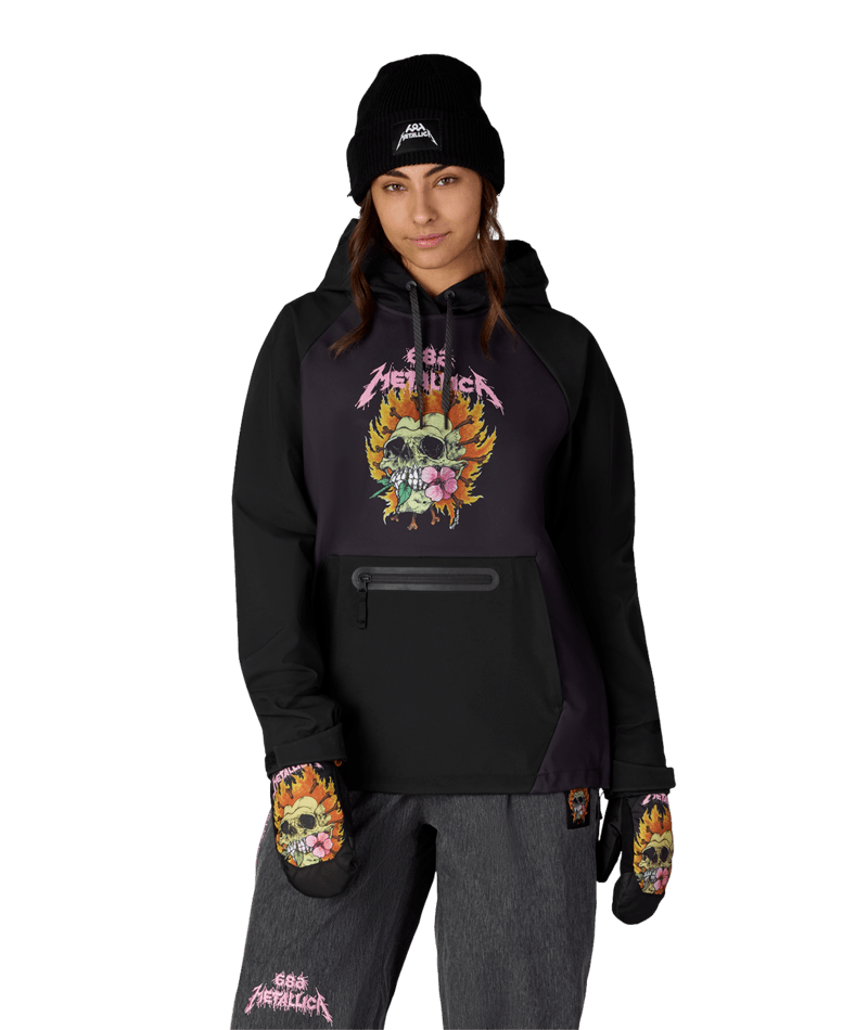 WOMENS METALLICA WATERPROOF HOODY - METALLICA BLACK