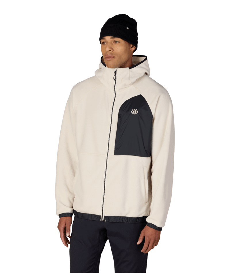 MENS LOWLAND FLEECE HOODY - LIMESTONE COLORBLOCK