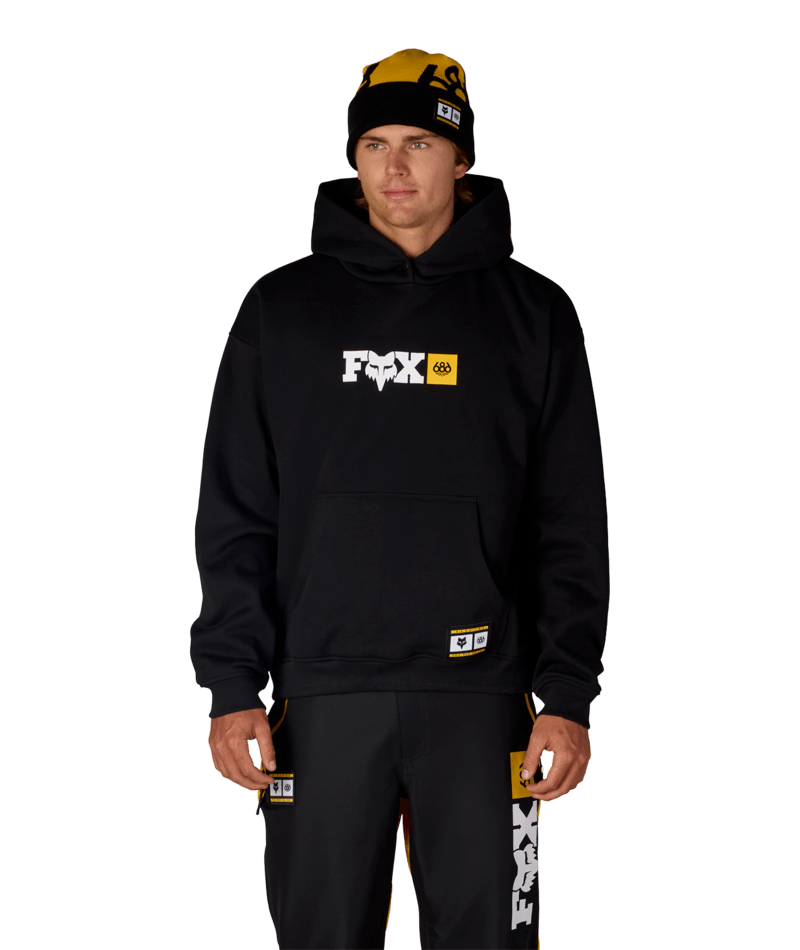 MENS FOX RACING PREMIUM HEAVYWEIGHT PULLOVER HOODY - FOX BLACK