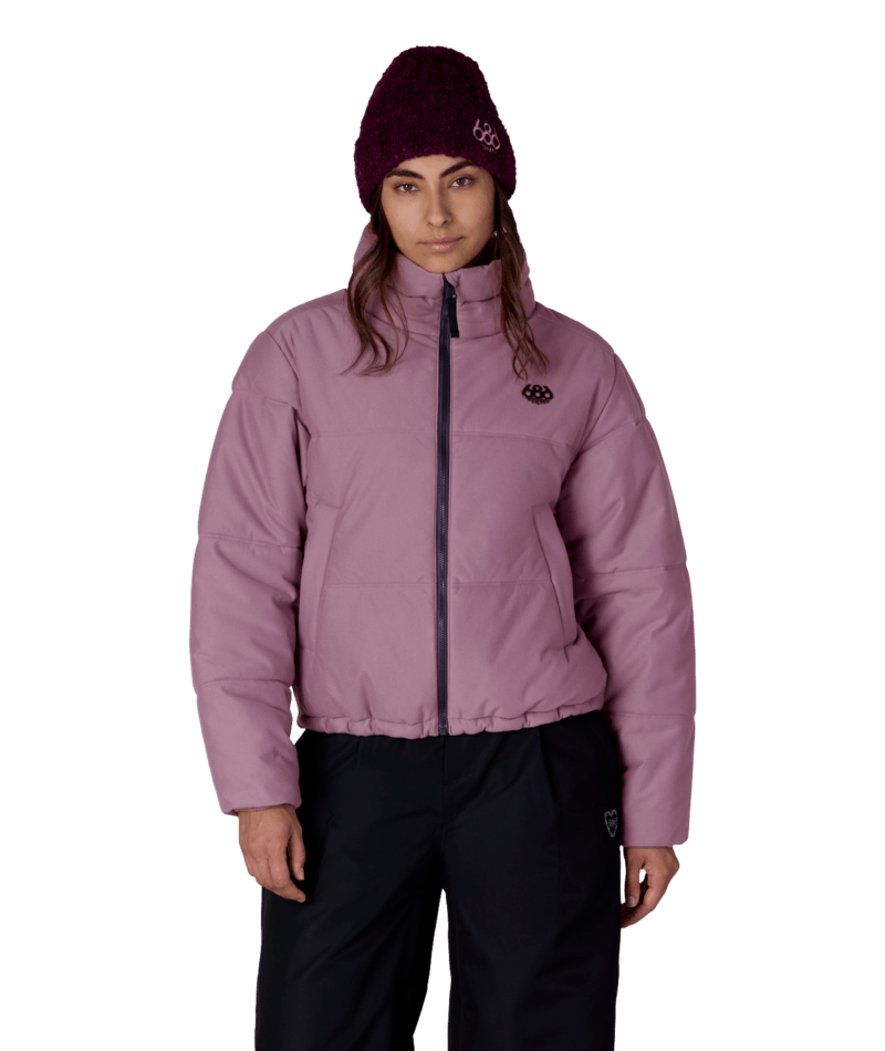 WOMENS GRACIOUS PUFFER JACKET - BLACK PLUM