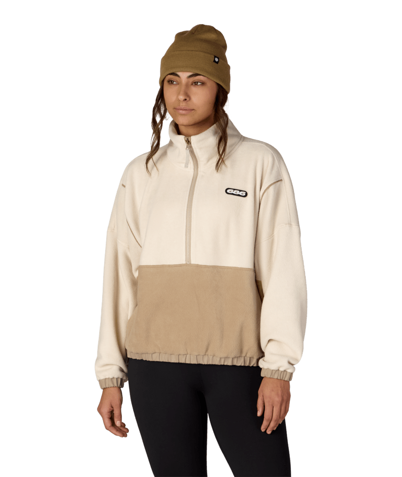 WOMENS CHIMAY FLEECE ANORAK - LIMESTONE COLORBLOCK