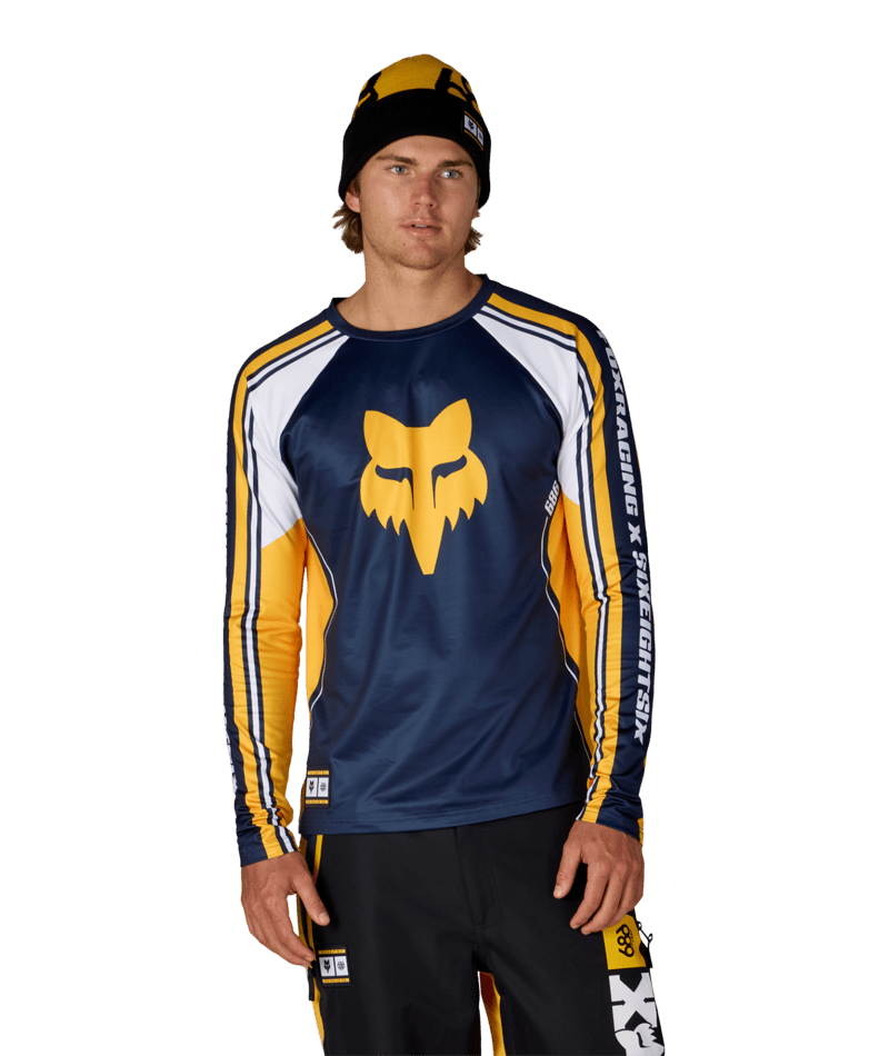 MENS FOX RACING BASE LAYER LS - FOX YELLOW COLORBLOCK