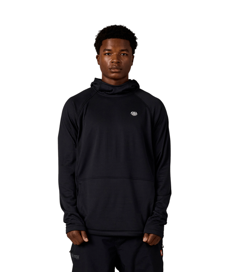 MENS MISSION GRID™ RAGLAN HOODY - BLACK