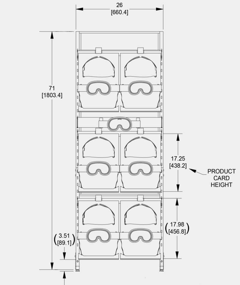 GOGGLE COMPLETE RACK - BLACK
