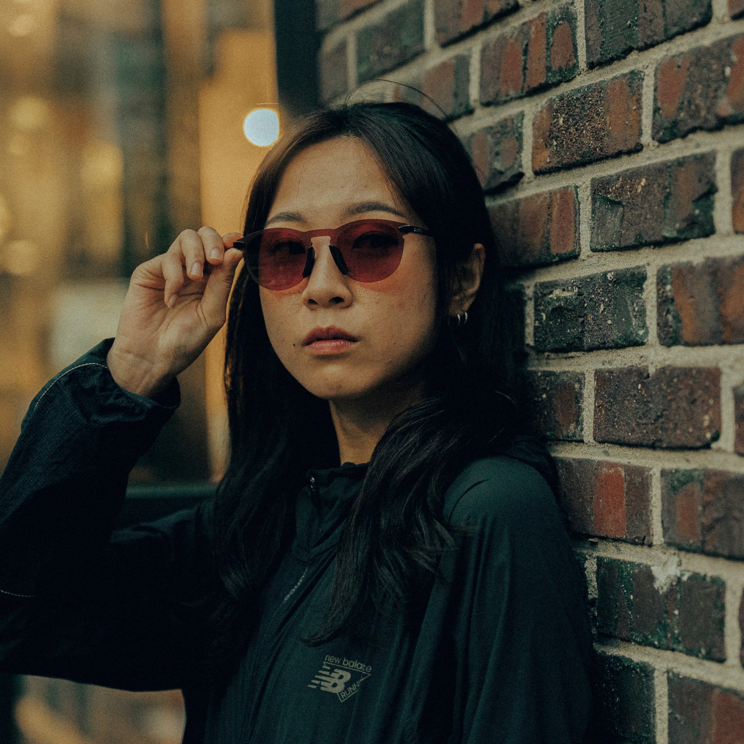 LEGERE ROUND Lente Degradado Marrón/Rojo Negro Brillante